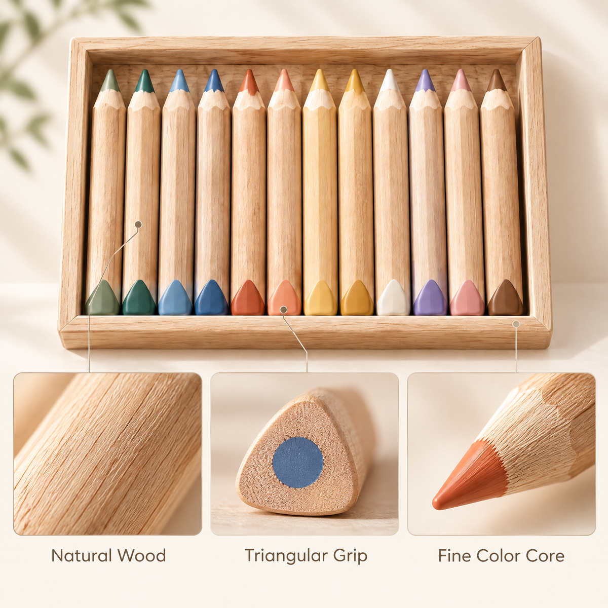Elverdan™ Wooden Colored Pencil Set