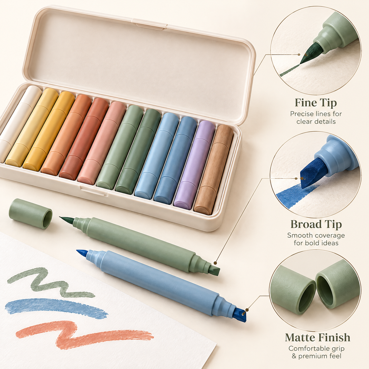 Elverdan™ Dual-Tip Art Marker Set