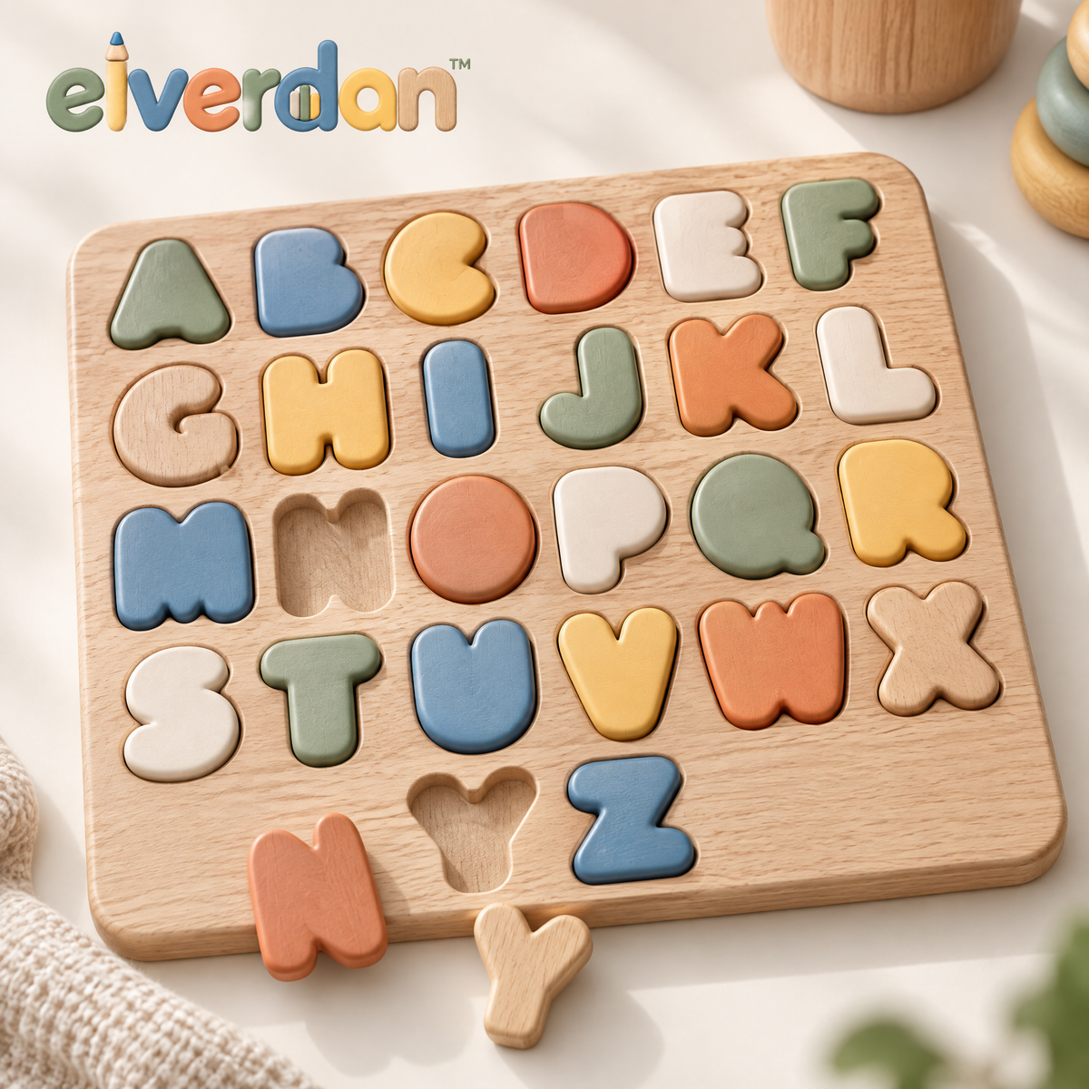 Elverdan™ Wooden Alphabet Learning Puzzle