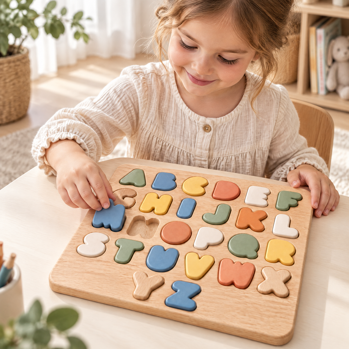 Elverdan™ Wooden Alphabet Learning Puzzle