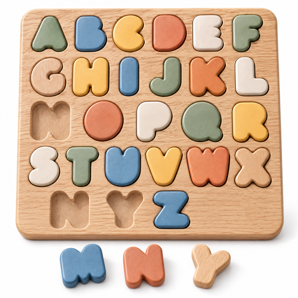 Elverdan™ Wooden Alphabet Learning Puzzle