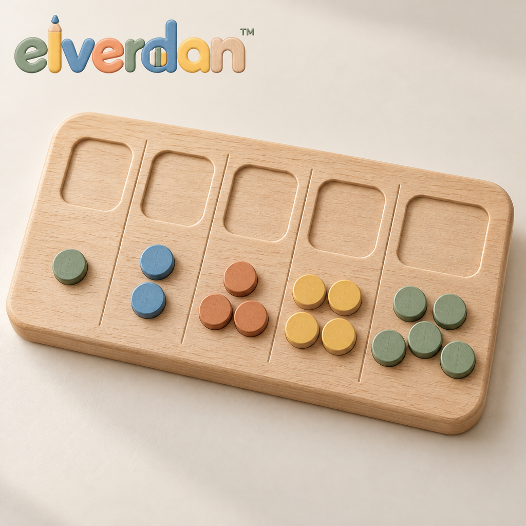 Elverdan™ Wooden Counting & Number Learning Board