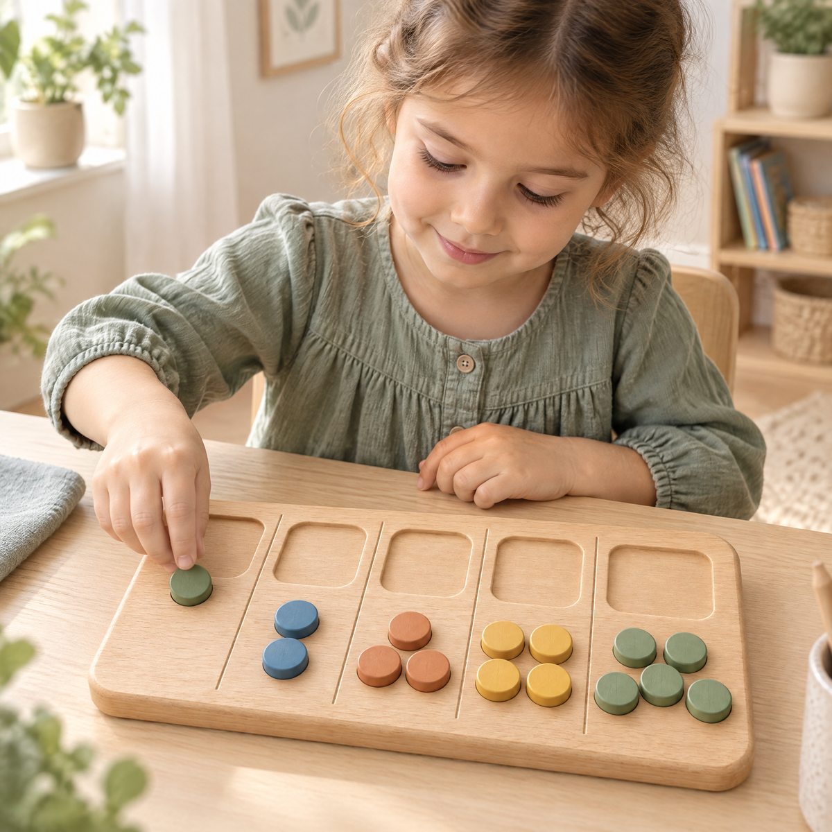 Elverdan™ Wooden Counting & Number Learning Board