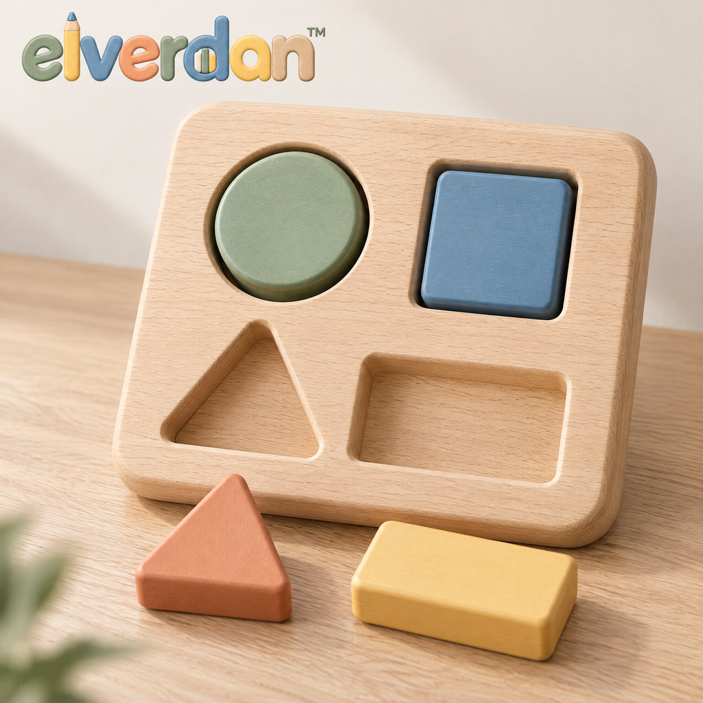 Elverdan™ Wooden Shape Sorting Puzzle