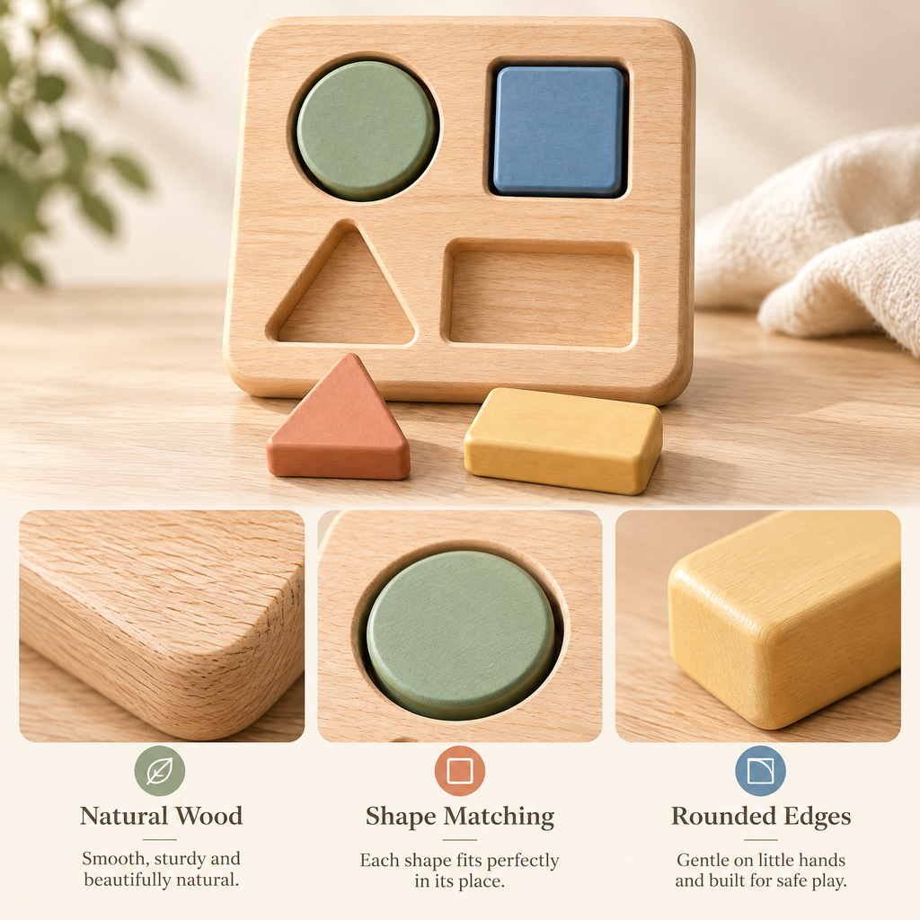Elverdan™ Wooden Shape Sorting Puzzle