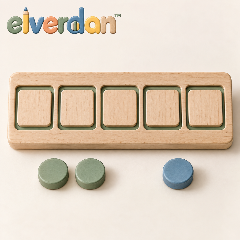 Elverdan™ Wooden Counting Tray with Color Tokens