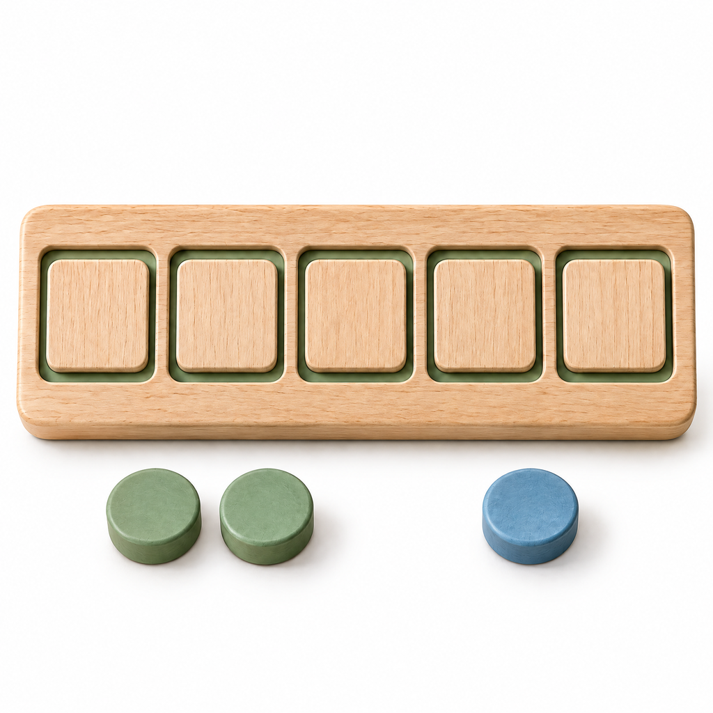 Elverdan™ Wooden Counting Tray with Color Tokens