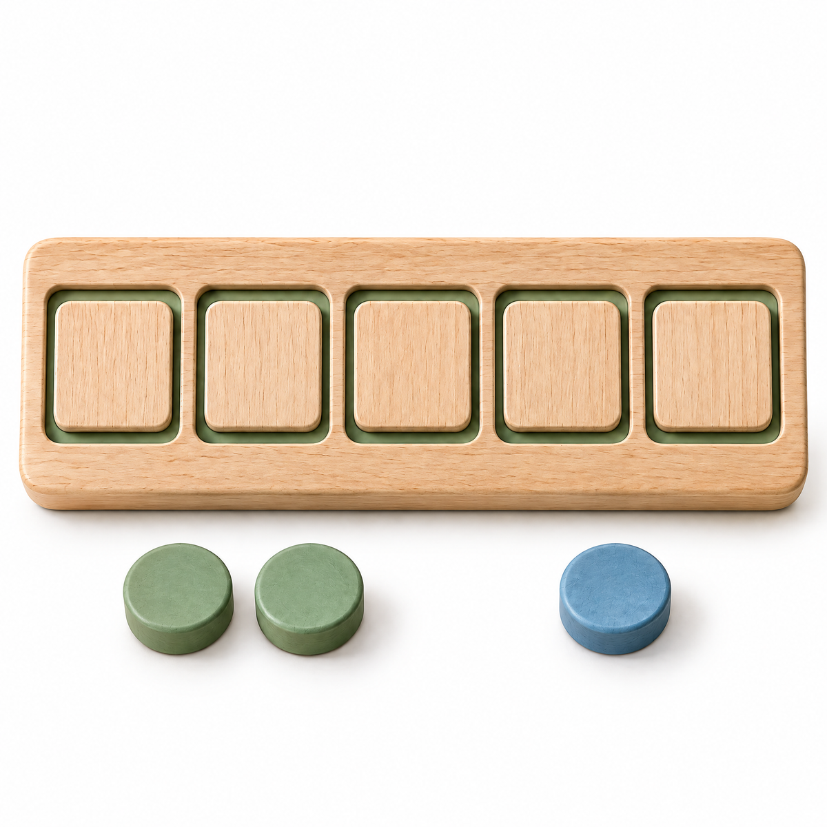 Elverdan™ Wooden Counting Tray with Color Tokens