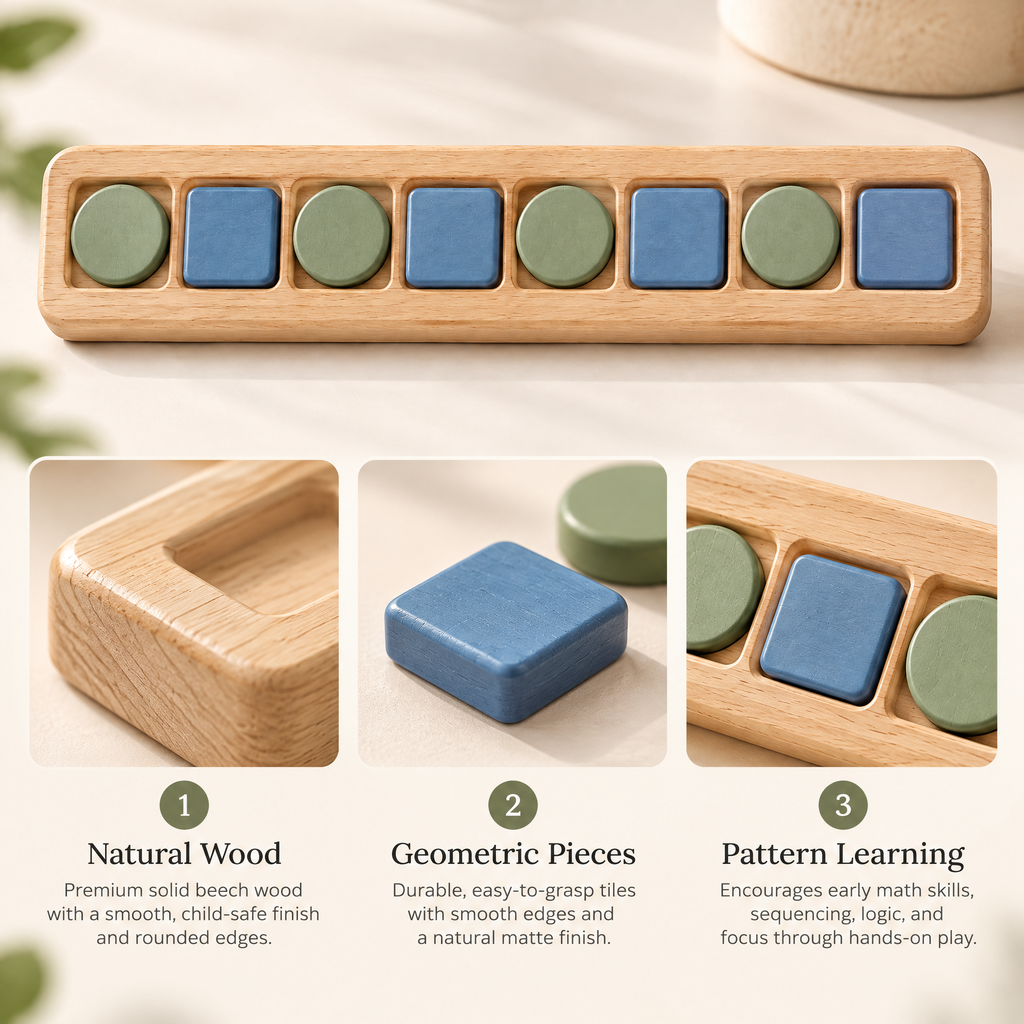 Elverdan™ Wooden Pattern & Sequence Puzzle Board