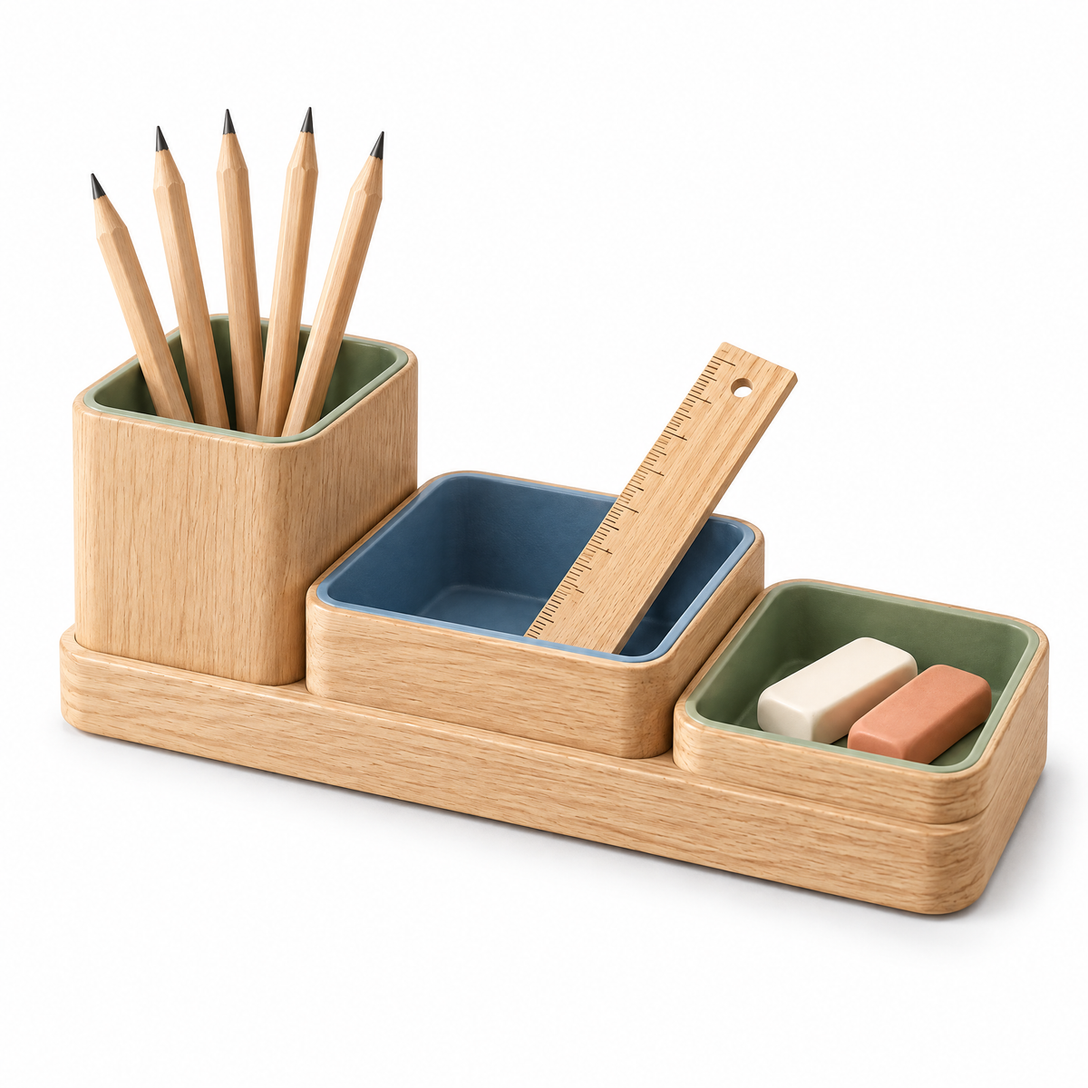 Elverdan™ Wooden Desktop School Supply Organizer